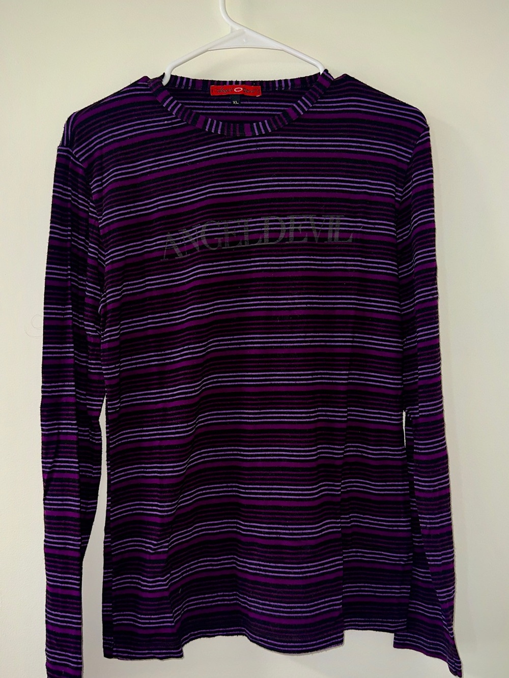 Angel Purple and Black Striped Knit Top